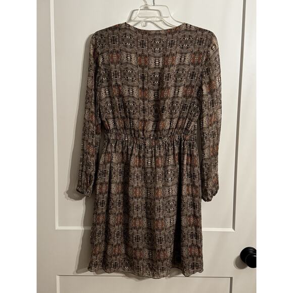 Broadway and Broome 100% Silk Swirl Dress Sz 2 Preppy Dark Academia Office - Picture 5 of 12